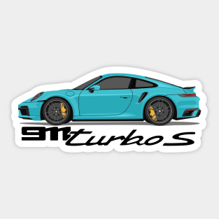 supercar 911 turbo s 992 aqua Sticker